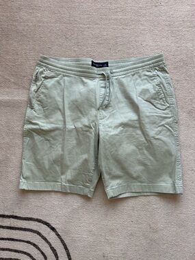 Abercrombie & Fitch Light Sage Drawstring Athletic Shorts